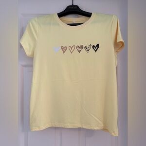 SHEIN Light Yellow Crew Neck Top